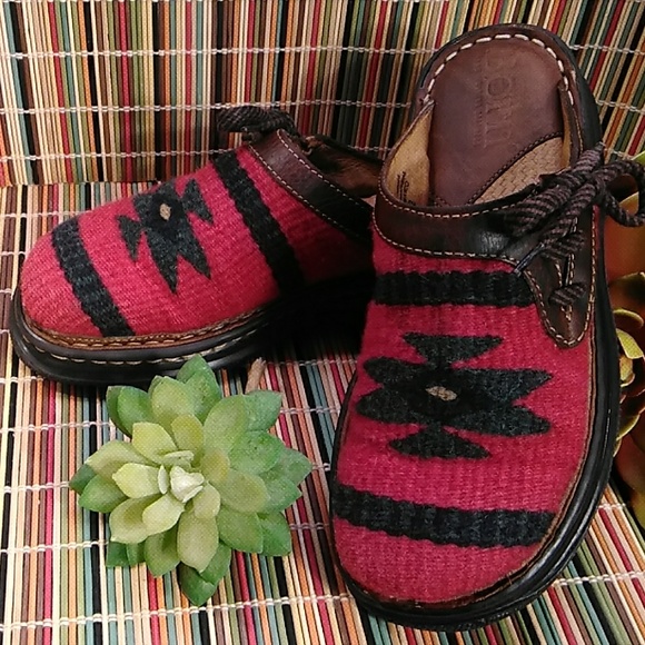 Born Shoes - BORN TRIBAL AZTEC WOOL LEAHTER SHOES WOMEN'S